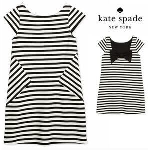 Kate Spade Black & White Striped Bow Dress Size 152 / 12Y